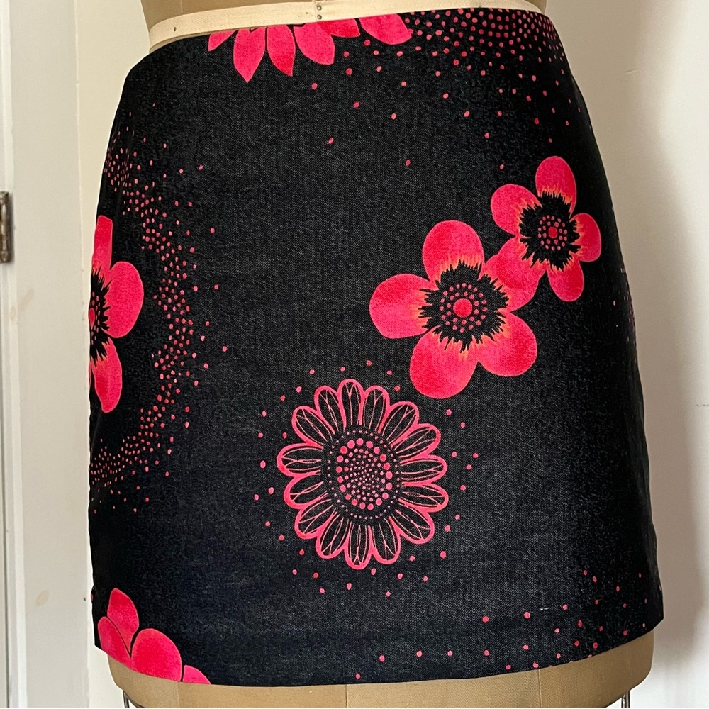 Vintage Express Stretch Women’s Side Zip Floral Mini Skirt Size 5/6